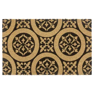 HANSE HOME Kokos Fußmatte für Innen 45x75cm – Fussmatte Kokosmatte Schmutzfangmatte Ornamente Design, rutschfest für Eingangsbereich & überdachten Außenbereich – Natur