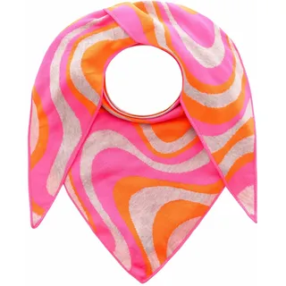 Zwillingsherz Dreieckstuch »"Happy Waves"« buntes Tuch mit Wellenmuster, Feinstrick, orange