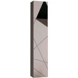 WELLTIME Hängeschrank »Vittoria«, 1 Tür, Höhe 138 cm, Breite 25 cm, Front mit Siebdruck u. Spiegel, weiß