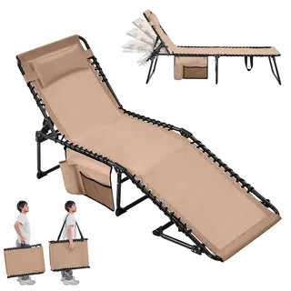 Yaheetech Sonnenliege 189 x 57 x 38 cm Beige