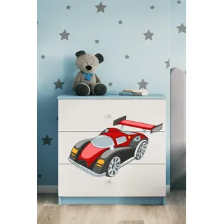 Kinderkommode mit Schubladen Rennwagen in der Farbe Blau Babydreams - Blau