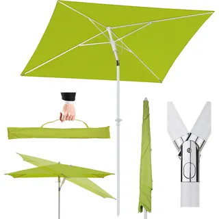 Sekey Balkonschirm 180 x 125 cm Rechteckig Höhenverstellbar Kippbar mit Schutzhülle UV Schutz UPF50 für Terrasse und Balkon, Apfelgrün