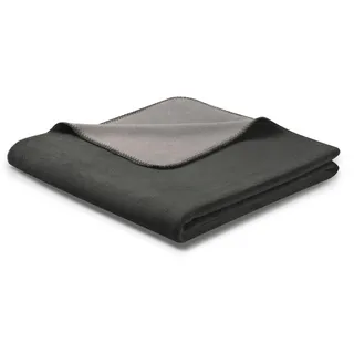 Biederlack Doubleface Wohndecke 150 x 200 cm Schwarz/Beige/Grau
