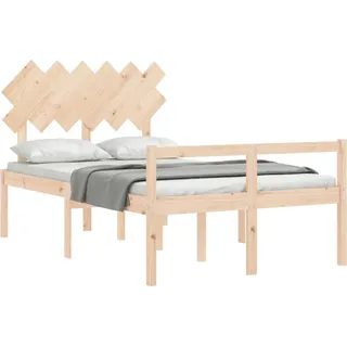 vidaXL Seniorenbett mit Kopfteil 120x200 cm Massivholz - Braun