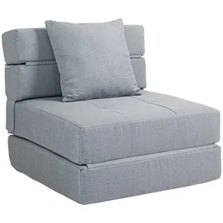 Homcom Schlafsessel Polybaumwolle 70 x 61 x 70 cm Hellgrau mit Kissen