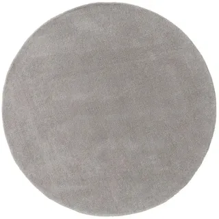 benuta Nest Wollteppich Bent Grau ø 200 cm rund , Textil , Beton Optik , Rund , 200x200 cm , pflegeleicht , Teppiche und Böden, Teppiche, Schafwollteppiche