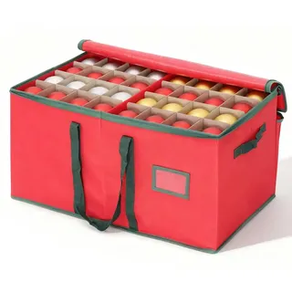salcar Aufbewahrungsbox für Weihnachtskugeln 34,3 x 34,3 x 34,3 cm 1-tlg. rot-weiß