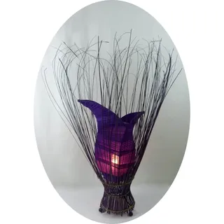 Deko-Leuchte Stimmungsleuchte asiatische Lampe Stehleuchte Tischleuchte Tischlampe Bali Asia TULPE groß 100 cm, lila - Lila