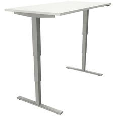 Bild Elektrisch höhenverstellbarer Schreibtisch weiß, fm Büromöbel, 160x128 cm