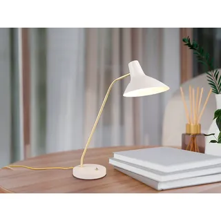 LED Schreibtischleuchte im Retro Design mit Flexarm, Nachttischlampe Grau Gold