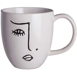 Butlers Tasse Line Art 350 ml , Weiß , Keramik , Geschirr, Tassen, Kaffeetassen