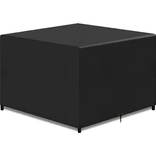 PATIO PLUS Gartenmöbel Abdeckungen, 420D Outdoor Patio Möbel Rattan Würfel Set Abdeckungen wasserdichte Anti-UV Winddichte Garten Quadratische Tischdecke, Schwarz 125x125x71cm