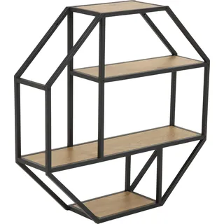 Actona Wandregal 2 Einlegeböden Achteckform 0 x 0 x 0 cm Schwarz