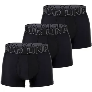 Under Armour Herren Boxershorts, 3er Pack - Performance Tech Trunks, Stretch, einfarbig Schwarz S