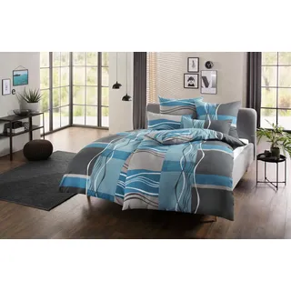 OTTO home Kelian Wellen Blau/Grau 155 x 220 cm + 2 x 80 x 80 cm