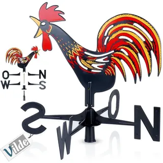 Vilde Wetterhahn Wetterfahne Windspiel Windanzeiger Windrichtungsanzeiger Deko-Wetterfahne Windfahne - Bunt