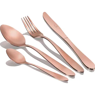 Berlinger Haus Rose Gold Satin Besteck 24 Teile Edelstahl Mattes Gold, Set 6 Personen, Modernes Design Roségold - Gold