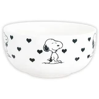 United Labels Die Peanuts Müslischale - Snoopy Herzen Schale Müslischüssel aus Steingut 500 ml Alle Freunde