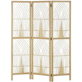 DRW Paravent aus Holz, 136 x 2,5 x 180 cm, naturfarben