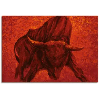 Artland Wandbild »Katalanischer Stier«, Wildtiere, (1 St.), als Alubild, Outdoorbild, Leinwandbild, Poster, Wandaufkleber, rot