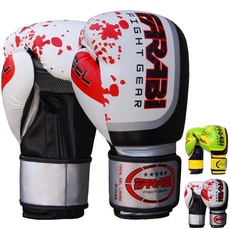Farabi Boxing Gloves for Training Punching Sparring (White Gell, 14-oz)