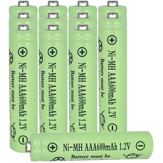 12 Packungen 1.2v AAA 600mAh NI-MH wiederaufladbare Batterien für Solarleuchten Solarlampe (Triple A Größe)