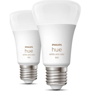 Philips Hue White and Color Ambiance 800 LED-Bulb E27 6.5W, 2er-Pack (929002489602)