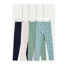 M&S Collection 4er-Pack Leggings mit hohem Baumwollanteil (6-16 J.) - Multi, Multi, 7-8 Y