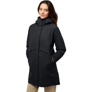 Jack Wolfskin Damen Baylight 3in1 Mantel (Größe L, schwarz)