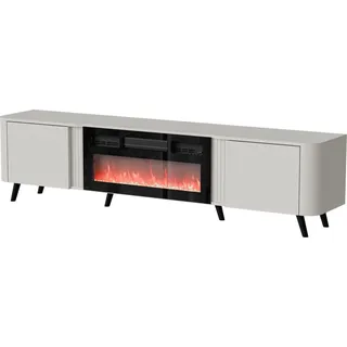 Furniture24 Fernsehschrank Volare Mit Elektrischem Kamin Tv-Lowboard 200 X 49 X 39 Cm Kashmir