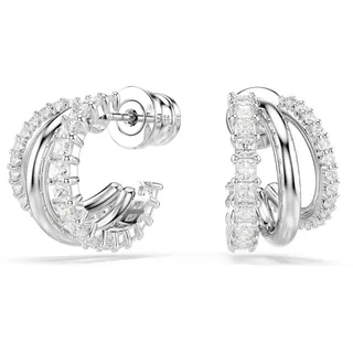 Swarovski Hyperbola Kreolen, Rundschliff, Mini, Weiß, Rhodiniert