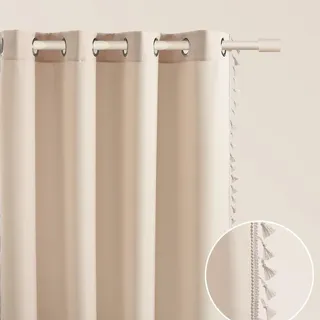 room99 Vorhang mit Silberen Ösen Lara 140 x 250 cm Breite x Höhe Schiebegardinen Modern Curtain Wohnzimmer Schlafzimmer Creme, 1 Stück