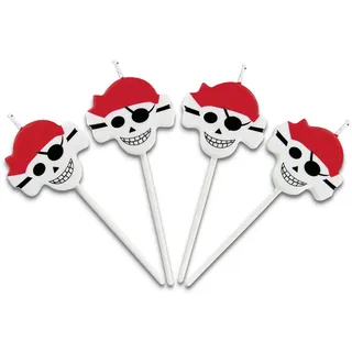 Städter Kerzen Piraten 3,5 x 9,5 cm Weiß Sticks Set, 4-teilig