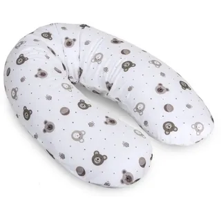 Patinio Stillkissen , Braun, Weiß, Beige , Textil , 36 l , Füllung: EPS Mikroperlen,EPS Mikroperlen , 35x160 cm , Oeko-Tex® Standard 100 , Bezug abnehmbar, Bezug waschbar, schadstoffgeprüft, mit Reißverschluss , Füttern, Stillen, Stillkissen