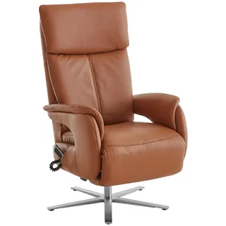 Cantus Relaxsessel , Braun , Metall , Echtleder , Nappaleder, Longlife-Leder , 70x124x85 cm , Fußauswahl, Lederauswahl, Stoffauswahl, Relaxfunktion, Herz-Waage-Funktion , Wohnzimmer, Sessel, Ledersessel
