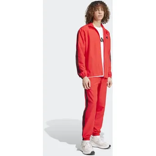Trainingsanzug ADIDAS SPORTSWEAR "3-STREIFEN WOVEN", Herren, Gr. XL, rot (pure ruby), Obermaterial: 100% Polyester, Sportanzüge Trainingsanzug, zweiteiliges Set, aus Polyester, mit durchgehendem Reißverschluss
