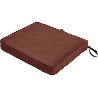 Classic Accessories Montlake Wasserabweisendes Sitzkissen für den Außenbereich, rechteckig, 53,3 x 48,3 x 7,6 cm, Terrassenmöbel, Stuhlkissen, Henna-Rot, Outdoor-Kissenbezug