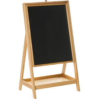 BELIANI Doppel-Staffelei für Kinder Hellbraun Kiefernholz mit Kreidetafel und Magnettafel zum Malen Spielen Doppelseitige Staffelei Kinderzimmer - Braun, Weiß, Schwarz