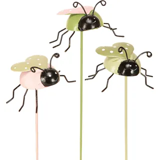 Blumenstecker Marienkäfer Metall Deko Garten 7x4cm 6 Stk