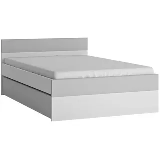 furnival Bett grau weiß Holz, 1 Schubladen, Rechteckig, 120x200 cm, Schlafzimmer, Betten