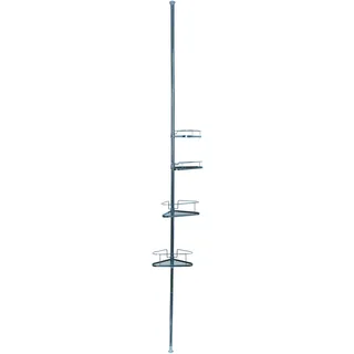 MSV Teleskop Badregal Duschecke Duschregal 4 Ablagen Höheverstellbar von 145 bis 250cm
