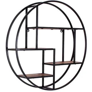MiaMöbel Wandregal 'Madras' rund 75 x 75 cm Mango