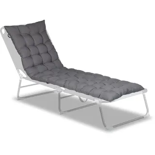 Relaxdays Bankauflage, HBT: 7x180x50 cm, Sitzkissen mit Bändern, für Gartenbank, Paletten, Polyester, Sitzpolster, grau, 1 Stück (1er Pack)