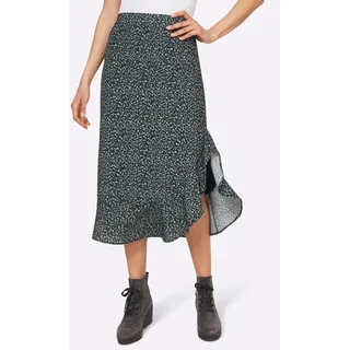 Schlupfrock HEINE, Damen, Gr. 36, grün (moos, khaki, bedruckt), 100% Polyester, bedruckt, gemustert, mehrfarbig, lang, Röcke Schlupfrock