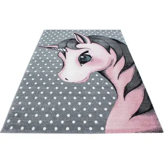 Ayyildiz Kids 590 Kinderteppich 160 x 230 cm Grau/Pink/Weiß