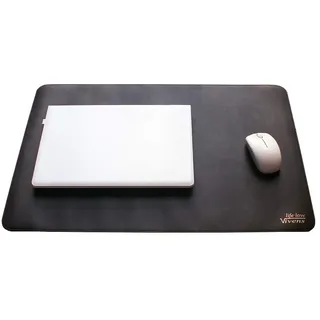 VIVENS PU Leder Multifunktionales Schreibtischunterlage, 60 x 40 cm Mauspad, Laptop Tischunterlage, Doppelseitiges, Rutschfestes, Wasserdichtes Schreibtisch-Schreibpad für Büro und Zuhause (Schwarz)