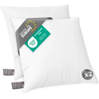 FAM Home Kissen 60x70 2er Set Weiches Mikrofaser - Kopfkissen 60x70 Allergiker mit Optimaler Stütze für Nacken und Kopf - Innenkissen Atmungsaktiv Feuchtigkeitsregulierend Antibakteriell