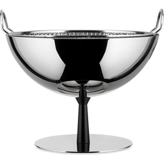 Alessi Obstschale/Sieb aus Edelstahl Fuß aus Aluminium, anthrazit, Silber