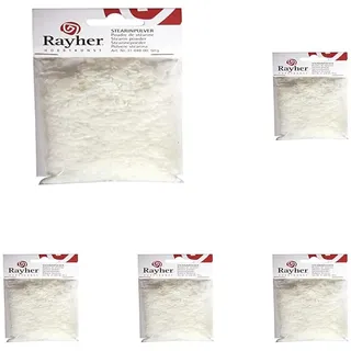 Rayher Stearinpulver, weiß, Beutel 50 g, zur Herstellung von Kerzen, aus pflanzlichen Fettsäuren, Kerzen Stearin weiß, 3104800 (Packung mit 5)