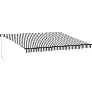 vidaXL Markise Manuell mit LEDs Anthrazit & Weiß 450x350 cm - Grau